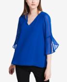 Calvin Klein Sheer-sleeve Top