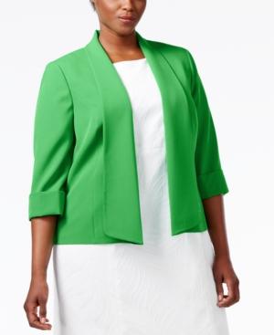 Kasper Plus Size Makali Open-front Jacket