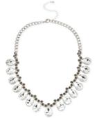 Haskell Rhodium-tone Faceted Teardrop Frontal Necklace