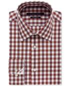 Sean John Men's Classic-fit Cinnamon Check-pattern Dress Shirt