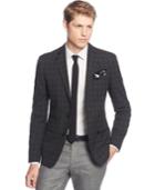 Bar Iii Tonal Check Slim-fit Evening Jacket