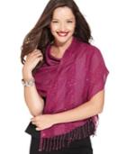 Style&co. Sequin And Lurex Stripe Evening Wrap