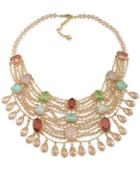 Carolee Gold-tone Multi-stone Crystal Multi-strand Statement Necklace