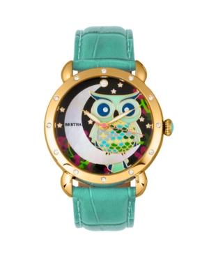 Bertha Quartz Ashley Collection Gold And Teal Leather Watch 38mm