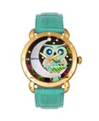 Bertha Quartz Ashley Collection Gold And Teal Leather Watch 38mm