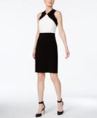 Calvin Klein Open-back Colorblocked Sheath Dress