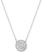 Swarovski Silver-tone Pave Circle Pendant Necklace