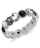 Charter Club Silver-tone Jet Stone Crystal Stretch Bracelet, Only At Macy's