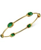 Green Onyx Oval Bangle Bracelet In 14k Gold Over Sterling Silver (6 Ct. T.w.)