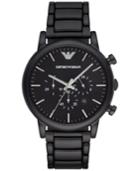 Emporio Armani Men's Chronograph Black Stainless Steel Bracelet Watch 46mm Ar1895