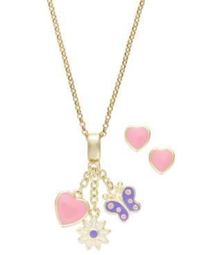 Lily Nily Children's Pretty Enamel Jewelry Set In 18k Gold Over Sterling Silver