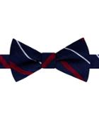 Tommy Hilfiger Men's Thin Stripe Pre-tied Bow Tie