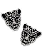 Thalia Sodi Silver-tone Black Crystal Jaguar Stud Earrings, Only At Macy's