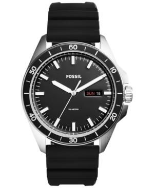 Fossil Men's Sport 54 Black Silicone Strap Watch 44mm Fs5290