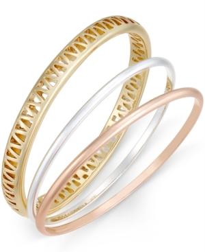Charter Club Tri-tone Trio Bangle Bracelets, Only At Macy's