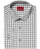 Alfani Red Fitted Performance Black Gingham Dress Shirt, Only At Macy's