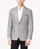 Ryan Seacrest Distinction Men's Modern-fit Gray Windowpane Sport Coat, Created For Macy's