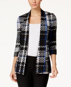 Kasper Draped Plaid Jacket