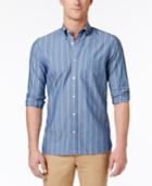 Brooks Brothers Red Fleece Men's Fine Striped Chambray Cotton Shirt