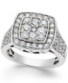Diamond Square Cluster Engagement Ring (2 Ct. T.w.) In 14k White Gold