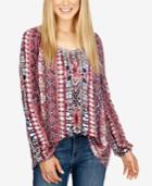 Lucky Brand Printed Scoop-neck Top