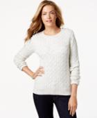 Charter Club Long-sleeve Cable-knit Sweater, Only At Macy's
