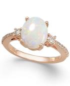 Aurora By Effy Opal (1-3/8 Ct. T.w.) And Diamond (1/4 Ct. T.w.) Oval Ring In 14k Rose Gold