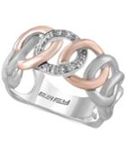 Balissima By Effy Diamond Accent Chain Ring In Sterling Silver & 14k Rose Gold