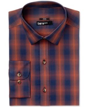 Bar Iii Men's Slim-fit Stretch Easy-care Ombre Twill Plaid Dress Shirt, Only At Macy's