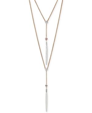 Lucky Brand Two-tone Spike Double Lariat Necklace