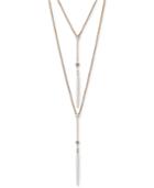 Lucky Brand Two-tone Spike Double Lariat Necklace