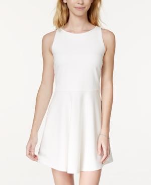 In Awe Of You By Awesomeness Tv Juniors' Bow-back Ponte-knit Fit-and-flare Dress