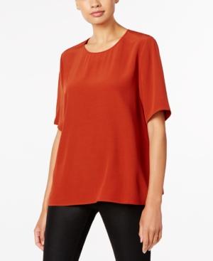 Eileen Fisher Tencel Blend Crew-neck Short-sleeve Top