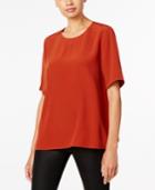 Eileen Fisher Tencel Blend Crew-neck Short-sleeve Top