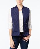 Maison Jules Quilted Ruffled Vest, Only At Macy's