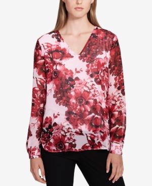 Calvin Klein Floral Illusion-sleeve Top