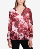 Calvin Klein Floral Illusion-sleeve Top