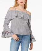 Bcx Juniors' Embroidered Flounce Top