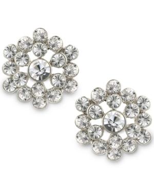 2028 Silver-tone Crystal Cluster Button Earrings, A Macy's Exclusive Style