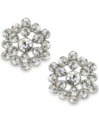 2028 Silver-tone Crystal Cluster Button Earrings, A Macy's Exclusive Style