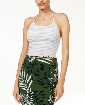 Guess Poppy Striped Smocked Halter Top