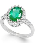 Emerald (1-2/3 Ct. T.w.) And Diamond (1/3 Ct. T.w.) Ring In 14k White Gold