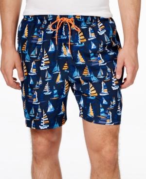 Tommy Bahama Men's Naples Port St. Marin Sailboat-print Swimsuit