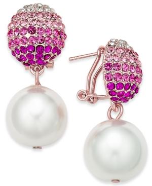 Joan Boyce Imitation Pearl And Pave Drop Earrings