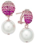 Joan Boyce Imitation Pearl And Pave Drop Earrings