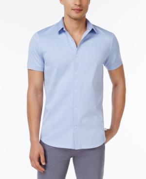 Calvin Klein Men's Jacquard Micro-square Cotton Shirt