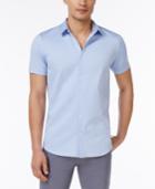 Calvin Klein Men's Jacquard Micro-square Cotton Shirt