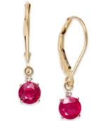 Ruby Leverback Earrings In 14k Gold (9/10 Ct. T.w.)