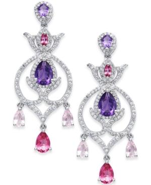 Multistone (4-3/8 Ct. T.w.) Chandelier Earrings In Sterling Silver