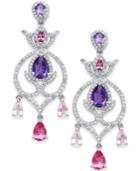 Multistone (4-3/8 Ct. T.w.) Chandelier Earrings In Sterling Silver